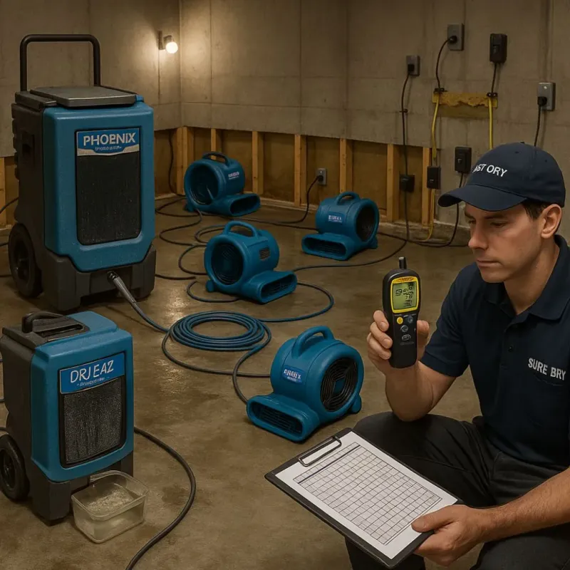 Structural Drying and Dehumidification process in Shoals, IN